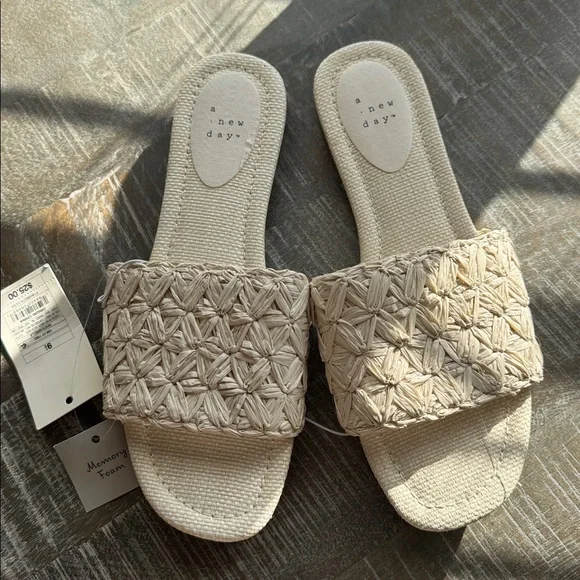 a new day Cream Woven Slide Sandals - Picture 2 of 3